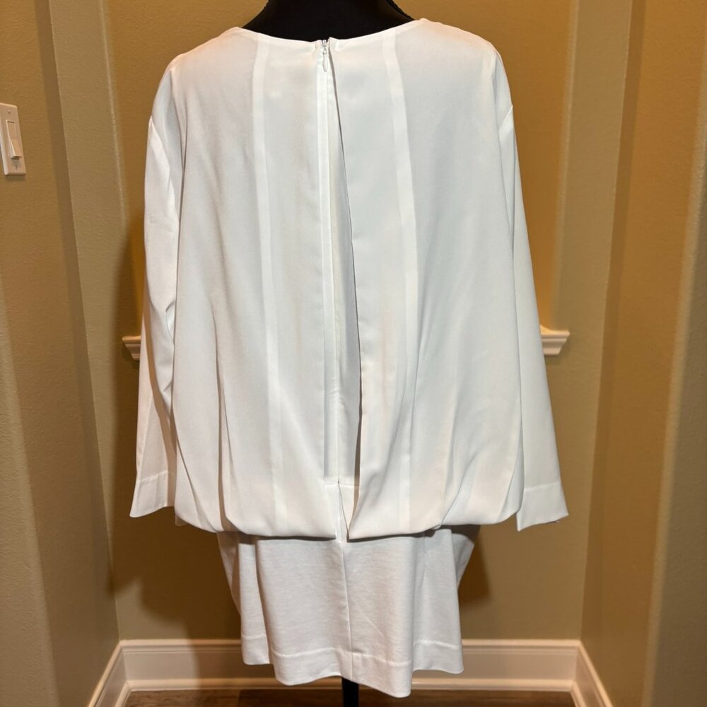 NWOT Cabi White Blouse Long Sleeve V-Neckline Size XL - Picture 7 of 10